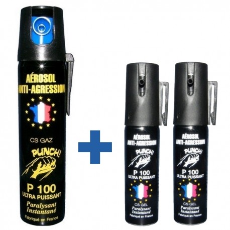 Bombe lacrymogène gaz cs lacrymogène format 100ml spray - Rhinodefense