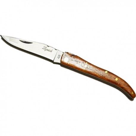 Couteau Laguiole manche en bois rosé et lame acier 420 grand modèles ouvert