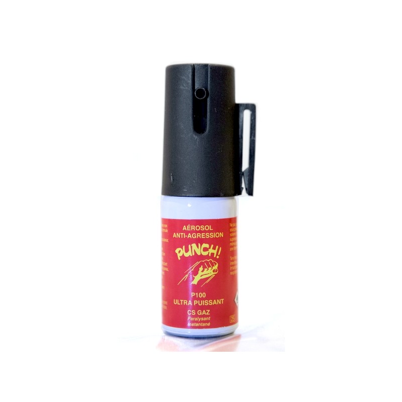 Bombe lacrymogène PUNCH - Spray mini au CS GAZ 15 ml à 6,50 €