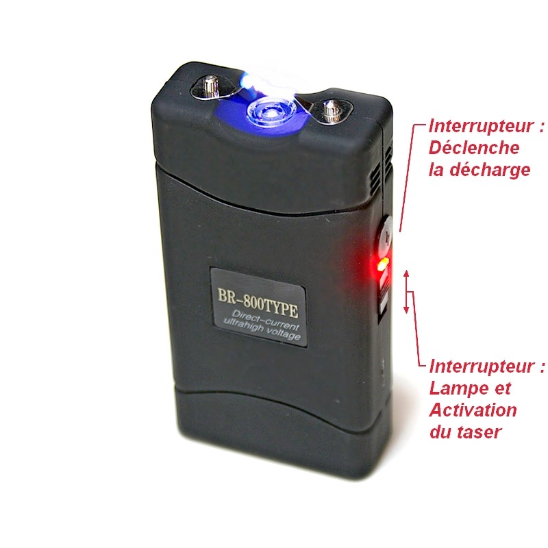 shocker electrique 5 000 000 volts compact tazer taser avec lampe 8