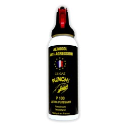 Bombe lacrymogène PUNCH - Spray puissant en GAZ 100 ml