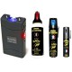 Pack taser électrique 5.500.000 Volts et aérosols lacrymogènes PUNCH en 100 ml, 75 ml et 25 ml