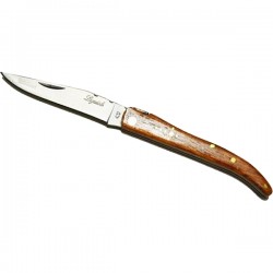 Couteau Laguiole manche en bois rosé et lame acier 420 ouvert