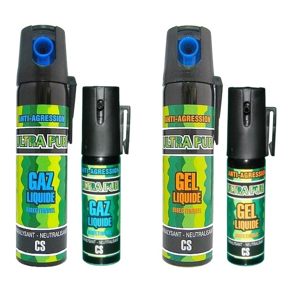 PACK de 3 bombes lacrymogènes PUNCH - Spray de défense CS GEL 25 ml à 20,00  €